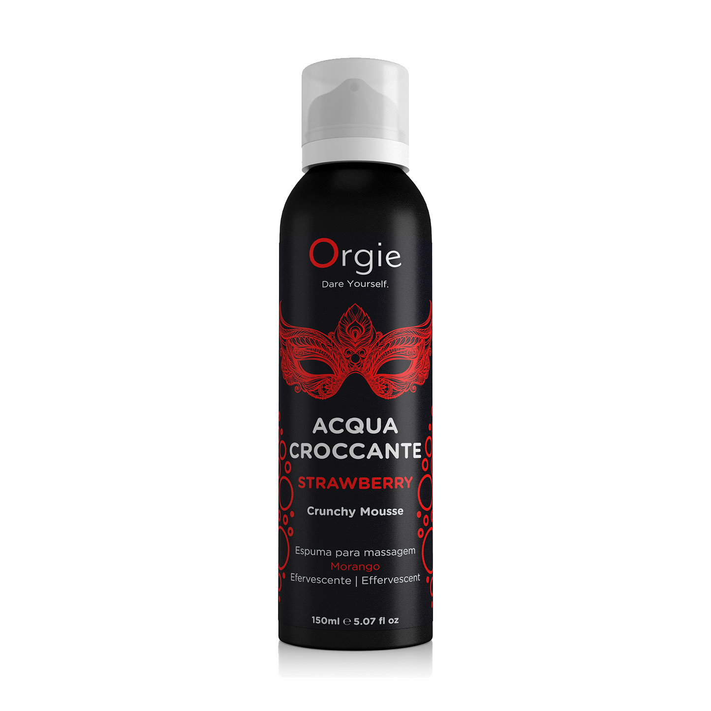 Шипуча зволожувальна пінка для масажу Orgie Acqua Crocante Strawberry, 150 мл